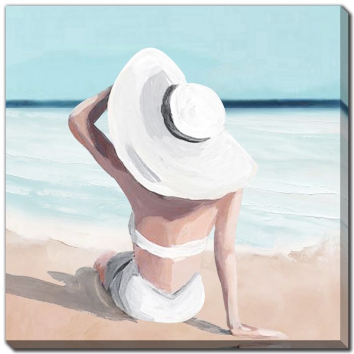White Beach Hat