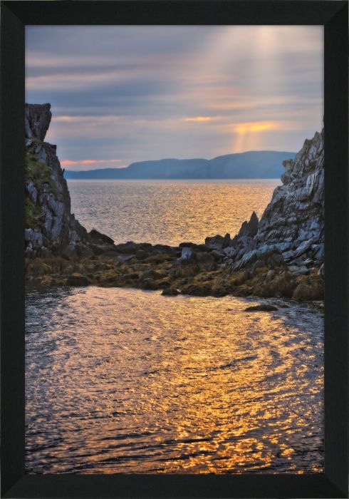 Golden Light Rugged Coastline Harbour