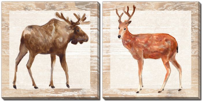 Rustic Barnwood Animals Set of 2