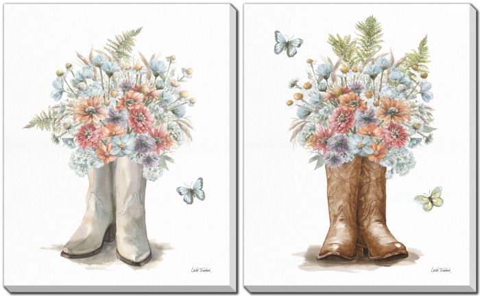 Floral Boots Set of 2