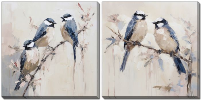 Elegant Bird Silhouettes Set of 2