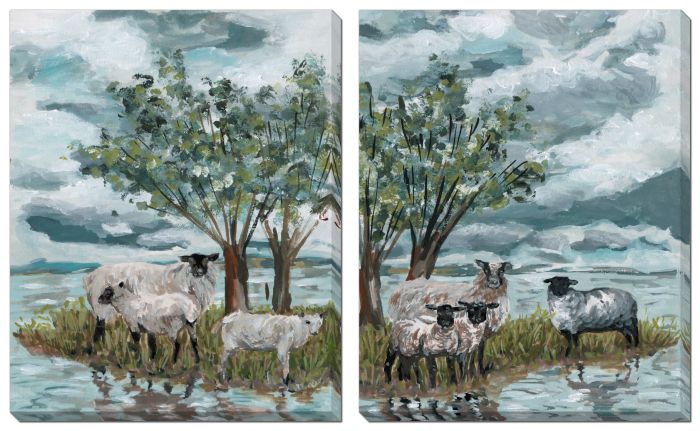 Sheep By The River Set of 2