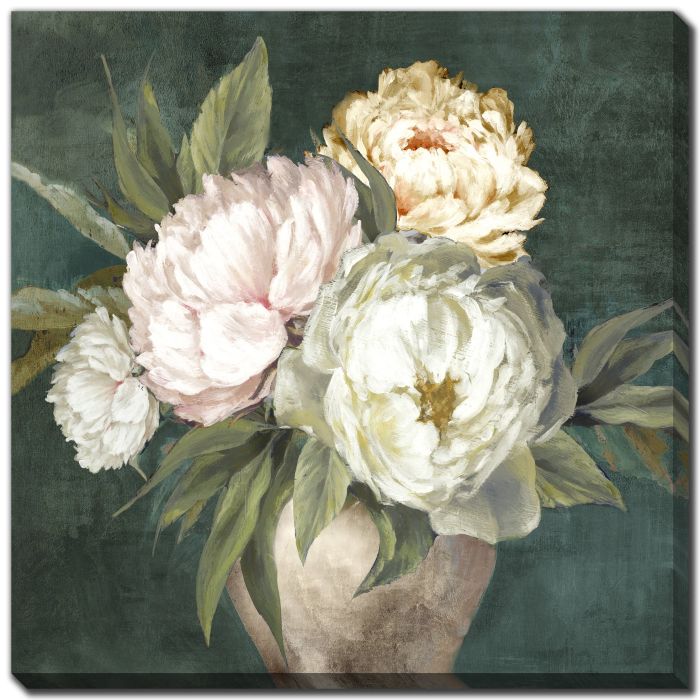 Peonies in a Rustic Vase