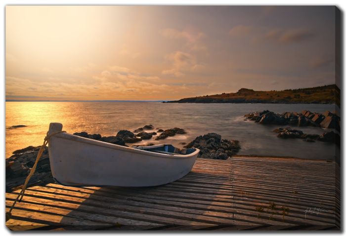 Golden White Dory Boat Lauch