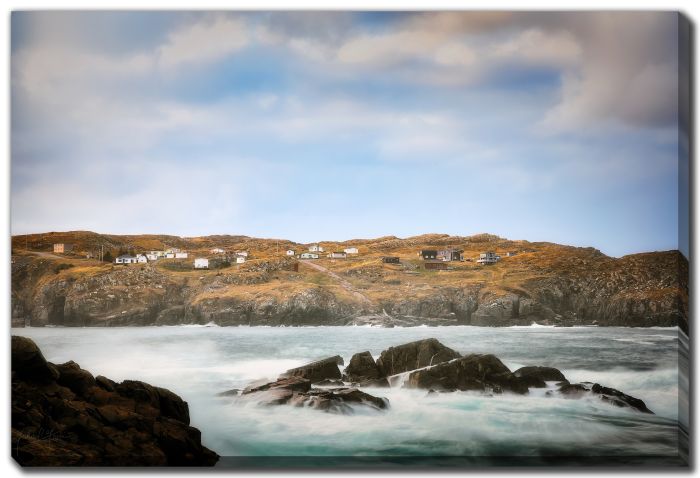 Busy Waves Coastal Cliff Town