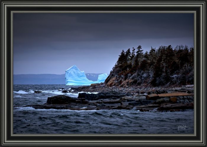 Shoreline Blue Iceberg Windy Ocean