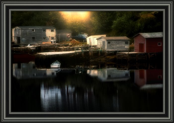 Stages Reflections Green Trees Boat