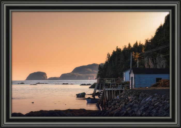 Rocks In Harbour Stages Mountain Sundown