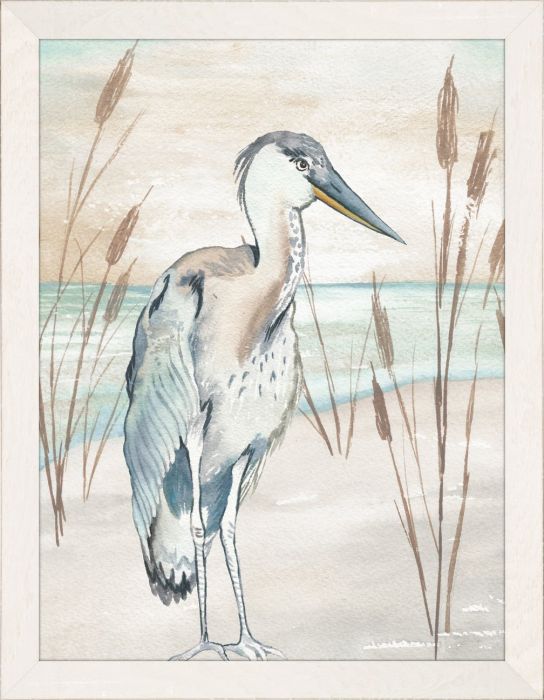 Heron By Beach Grass I