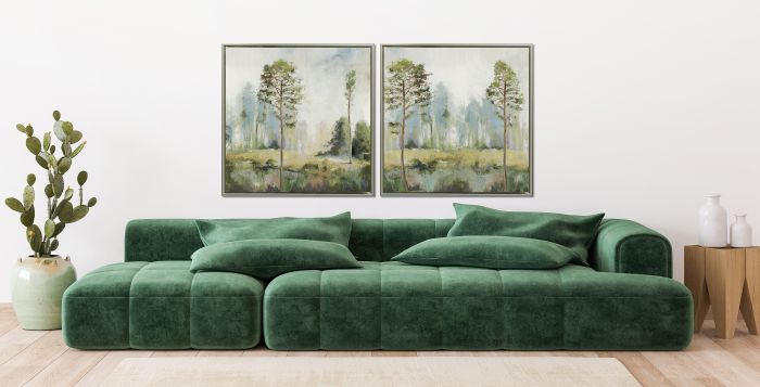 Tall Green Trees Set of 2