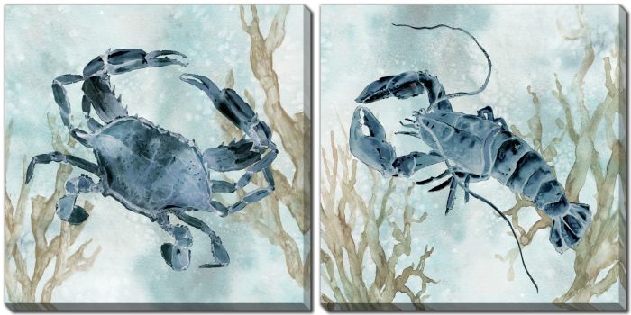 Navy Crab Lobster Set of 2